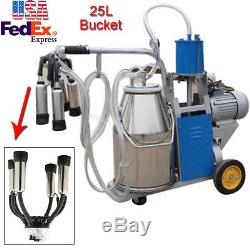 New Milker Electric Piston Milking Machine For Cows Bucket Farm 25L Bucket