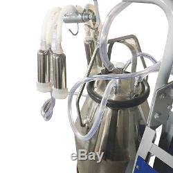 New Portable Electric Milking Machine for Cows Bucket Stainless Steel Bucket USA