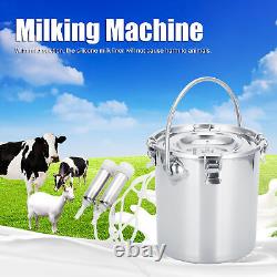 New (US Plug)7L Milking Machine Kit For Cow Portable Adjustable Pulsating Electr