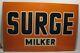 Old Antique Tin Farm Machinery Agriculture Sign Surge Milker Cow Husbandry