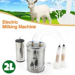 Portable 2L Electric Milking Machine Vacuum Pump Double Head For Cattle Goat Cow