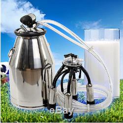 Portable Cow Milker Bucket Tank Milking Machine Barrel Adjustable Stainless Farm