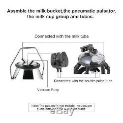 Portable Cow Milking Equipment Cow Milker Stainless Steel Milk Bucket L80 US