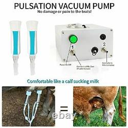 Portable Cow Milking Machine, 7L/14L Pulsation Vacuum Pump Milker, Electric Liv