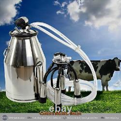 Portable Cow Sheep Milker Stainless Steel Milking Bucket Tank Barrel 25L/6.6Gal