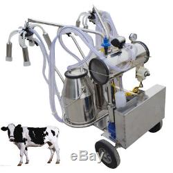 Portable Double Tank Electric Milking Machine For Farm Cows Vacuum Pump UPS