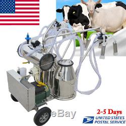 Portable Double Tank Milker Electric Vacuum Pump Milking Machine For Cows Farm