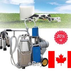 Portable Electric Milking Machine Farm Cow Bucket Vacuum Piston Pump With Wheels