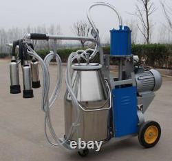 Portable Electric Milking Machine Milker Cows Stainless Steel+25L Bucket New