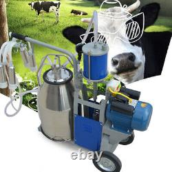 Portable Electric Milking Machine Milker Cows Stainless Steel 25L With Bucket USA