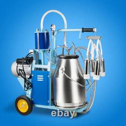 Portable Electric Milking Machine Milker Goat Cows 25L Bucket Stainless Steel