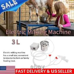 Portable Electric Milking Machine Vacuum Impulse Pump For Cow Goat Milker 3L US