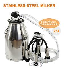 Portable Electric Milking Machine for Cows Bucket Stainless Steel Bucket Farm