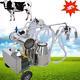 Portable Electric Vacuum Pump Milking Machine Milker Cow Double Tank Farm Cattle