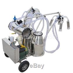 Portable Milker Electric Vacuum Pump Milking Machine For Cows Farm + 2 Buckets