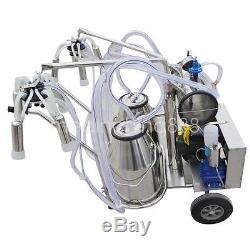 Portable Milker Electric Vacuum Pump Milking Machine For Cows Farm + 2 Buckets
