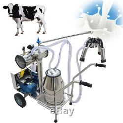 Portable Single Tank Milker Electric Vacuum Pump Milking Machine For Cows Farm