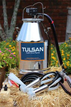 Portable dairy cow milker milking bucket tank 304 stainless steal by Tulsan. CE
