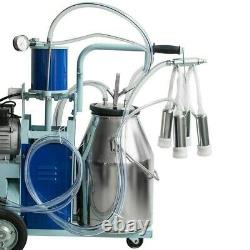 PreAsion 110V Electric Milking Machine 20-24 Cows/H Bucket Milker Double Bucket