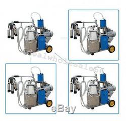 Professional Electric Milking Machine Vacuum Piston Pump Milker Farm Cow SS 25L