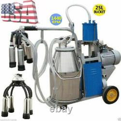 Professional Power Milking Machine Stainless Steel For Farm Cows WithBucket 25L