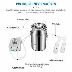S SMAUTOP 7L Electric Milking Machine for Goat Cow Stainless Steel Vacuum Pump B