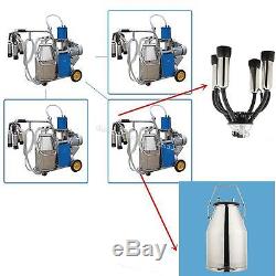 Safety Electric Milking Machine for farm Cows Bucket Piston Vacuum Pump milker