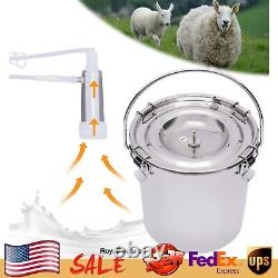 Stainless 5L Dual Head Sheep Goat Cow Milking Machine Vacuum Impulse Pump Milker