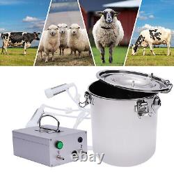 Stainless Dual Head Sheep Goat Cow Milking Machine Vacuum Impulse Pump Milker 5L