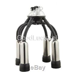 Stainless Milking Machine Portable Dairy Cow Milker Bucket Tank Barrel Cattle US