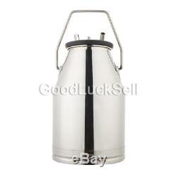 Stainless Milking Machine Portable Dairy Cow Milker Bucket Tank Barrel Cattle US