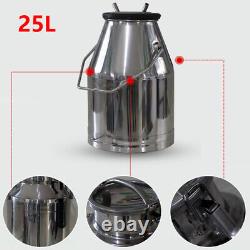 Stainless Steel 304 Portable Cow Milker Milking Bucket Tank Barrel 25L New