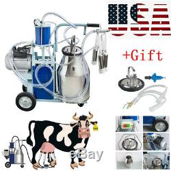 Stainless Steel Electric Milking Machine Milker Farm Goats Cows Bucket 25L +Gift