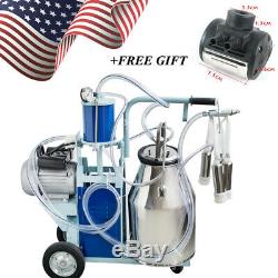 Stainless Steel Electric Milking Machine Milker Farm Goats Cows Bucket 25L+Gift