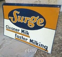 Surge Cleaner Milk Milker Milking Farm antique adv tin metal sign Cow Dairy 19