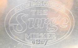 Surge Cow goat Dairy Stainless Steel Milker Babson Bros Milking WithStrainer