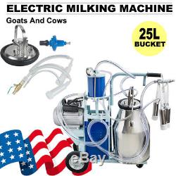 US Milker Electric Piston Vacuum Pump Milking Machine For Farm Goats Cows Bucket