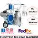 Us Ship Electric Milking Machine Farm Cow Cattle Bucket Ss Vacuum Piston Pump