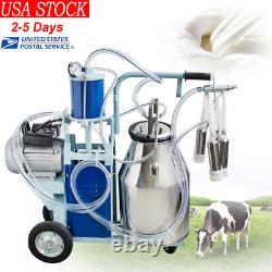 USA 25L Electric Milking Machine For Farm Cows Cattle WithBucket 110V Fast Ship