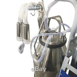 USA-25L electric vacuum pump Milking Machine Milker Cow Bucket Stainless steel