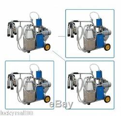 USA Electric Milking Machine For farm Cows Goat Bucket 2Plug 25L Stainless Steel