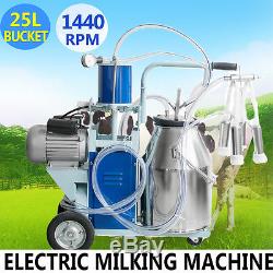 USA Fast! Electric Milking Machine Milk farm Cows Dairy Auto 25L Vacuum Pump FDA