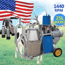 USA LocalLarge Electric Milking Machine Milker For Farm Cow Milk Bucket 25L