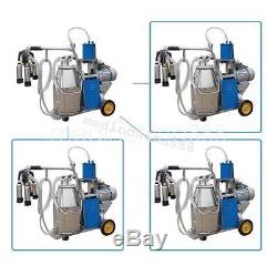 USA Milker Piston Vacuum Pump Electric Milking Machine For Farm Cows Bucket Easy