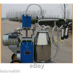 USA Portable Milker Electric Piston Vacuum Pump Milking Machine Farm Cows Bucket