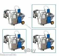 USA Portable Milker Electric Piston Vacuum Pump Milking Machine Farm Cows Bucket