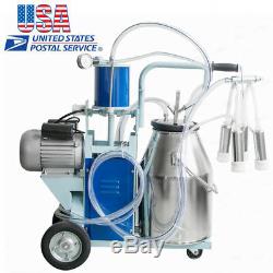 USA25L Milker Piston Vacuum Pump Electric Milking Machine For Farm Cows Bucket