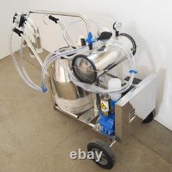 USED Vacuum Pump Milking Machine for Cow Goat 110V Stainless Steel Bucket 110V