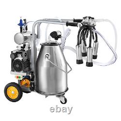 VEVOR Electric Cow Milking Machine, 6.6 Gal / 25 L 304 Stainless Steel Bucket, A