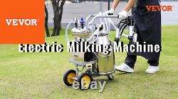 VEVOR Electric Cow Milking Machine Milking Equipment 25L 304 Stainless Steel